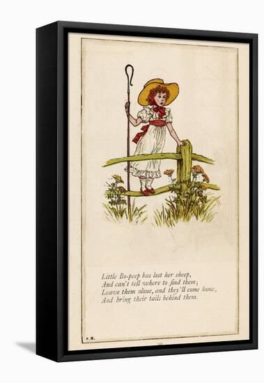 Standing on a Fence Looking for Her Sheep-Kate Greenaway-Framed Stretched Canvas