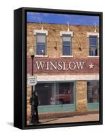 Standing on the Corner Park, Historic Route 66, Winslow, Arizona, USA-Richard Cummins-Framed Stretched Canvas