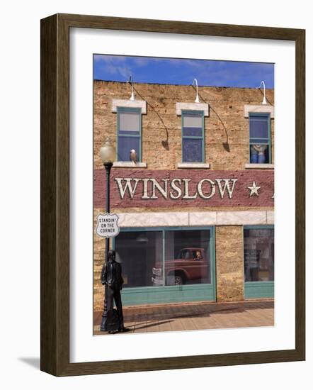 Standing on the Corner Park, Historic Route 66, Winslow, Arizona, USA-Richard Cummins-Framed Photographic Print