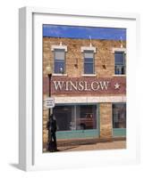 Standing on the Corner Park, Historic Route 66, Winslow, Arizona, USA-Richard Cummins-Framed Photographic Print