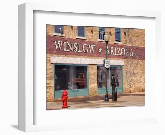 Standing on the Corner Park, Historic Route 66, Winslow, Arizona, USA-Richard Cummins-Framed Photographic Print