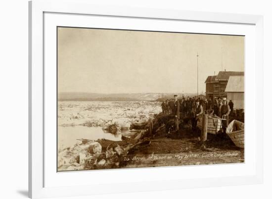 Standing On The Frozen Yukon River Circle City, Alaska, Late 1890s-E.A. Sather-Framed Art Print