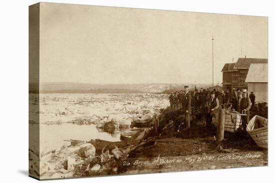 Standing On The Frozen Yukon River Circle City, Alaska, Late 1890s-E.A. Sather-Stretched Canvas