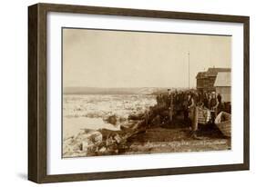 Standing On The Frozen Yukon River Circle City, Alaska, Late 1890s-E.A. Sather-Framed Art Print