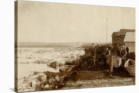 Standing On The Frozen Yukon River Circle City, Alaska, Late 1890s-E.A. Sather-Stretched Canvas