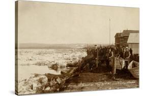 Standing On The Frozen Yukon River Circle City, Alaska, Late 1890s-E.A. Sather-Stretched Canvas