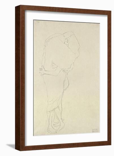 Standing Pair of Lovers-Gustav Klimt-Framed Giclee Print