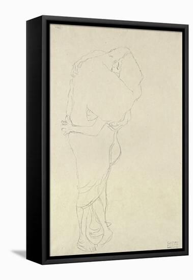 Standing Pair of Lovers-Gustav Klimt-Framed Stretched Canvas