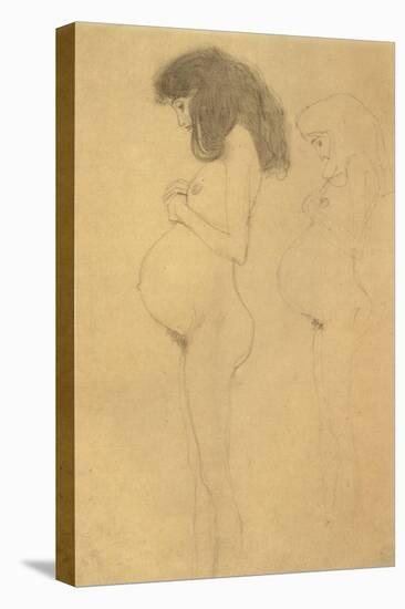 Standing Pregnant Woman in Profle-Gustav Klimt-Stretched Canvas