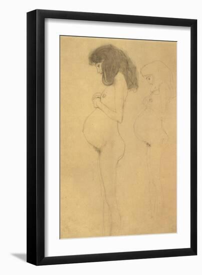 Standing Pregnant Woman in Profle-Gustav Klimt-Framed Giclee Print