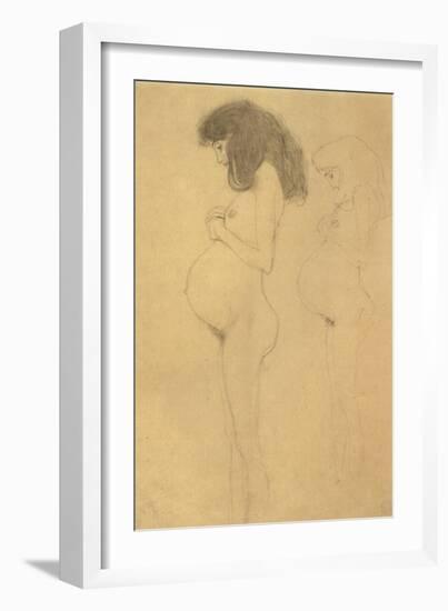 Standing Pregnant Woman in Profle-Gustav Klimt-Framed Giclee Print