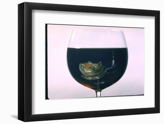 Standing Rib Roast Reflected in a Glass of Red Wine-John Dominis-Framed Photographic Print