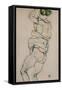 Standing Semi-Nude with Raised Left Arm, 1914-Egon Schiele-Framed Stretched Canvas