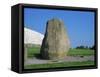 Standing Stone, Newgrange, Unesco World Heritage Site, County Meath, Leinster, Republic of Ireland-Nedra Westwater-Framed Stretched Canvas