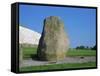 Standing Stone, Newgrange, Unesco World Heritage Site, County Meath, Leinster, Republic of Ireland-Nedra Westwater-Framed Stretched Canvas