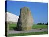 Standing Stone, Newgrange, Unesco World Heritage Site, County Meath, Leinster, Republic of Ireland-Nedra Westwater-Stretched Canvas