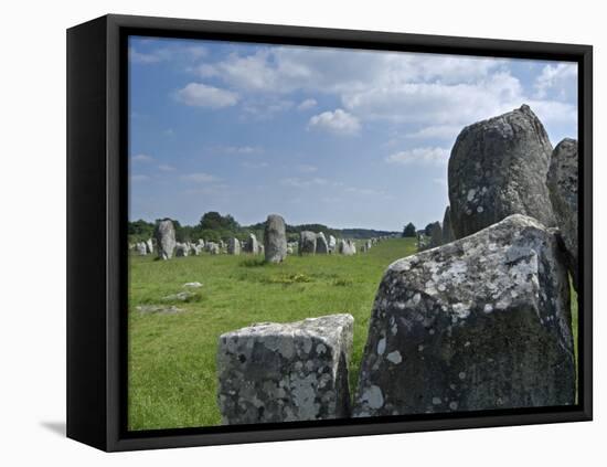 Standing Stones in the Menec Alignment at Carnac, Brittany, France-Philippe Clement-Framed Stretched Canvas