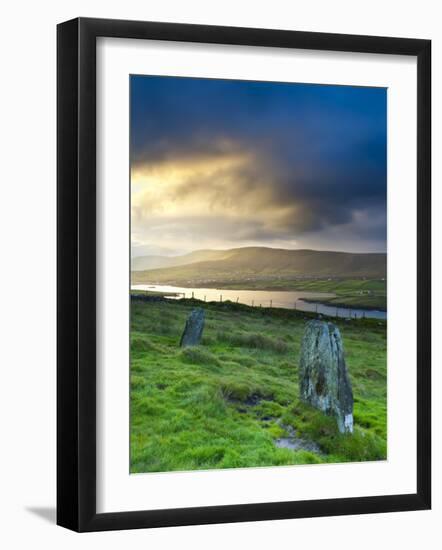 Standing Stones Near Portmagee, Valentia Island, Co Kerry, Ireland-Doug Pearson-Framed Photographic Print