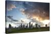 Standing Stones of Callanish at Sunset with Dramatic Sky in the Background-Lee Frost-Stretched Canvas