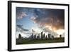 Standing Stones of Callanish at Sunset with Dramatic Sky in the Background-Lee Frost-Framed Photographic Print