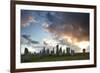 Standing Stones of Callanish at Sunset with Dramatic Sky in the Background-Lee Frost-Framed Photographic Print