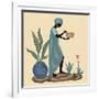 Standing Weaving Basket in Teal-Judy Mastrangelo-Framed Giclee Print