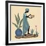 Standing Weaving Basket in Teal-Judy Mastrangelo-Framed Giclee Print
