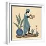 Standing Weaving Basket in Teal-Judy Mastrangelo-Framed Premium Giclee Print