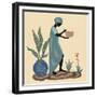 Standing Weaving Basket in Teal-Judy Mastrangelo-Framed Giclee Print