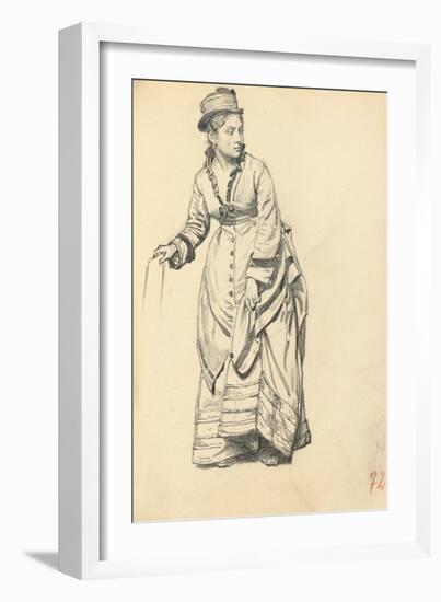 Standing Woman Holding Her Dress, C. 1872-1875-Ilya Efimovich Repin-Framed Giclee Print