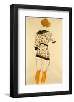 Standing Woman in a Patterned Blouse-Egon Schiele-Framed Giclee Print