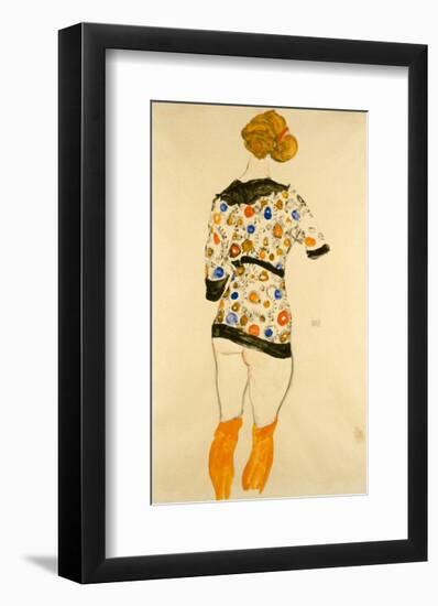 Standing Woman in a Patterned Blouse-Egon Schiele-Framed Giclee Print