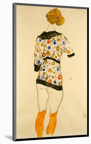 Standing Woman in a Patterned Blouse-Egon Schiele-Mounted Giclee Print