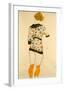 Standing Woman in a Patterned Blouse-Egon Schiele-Framed Art Print