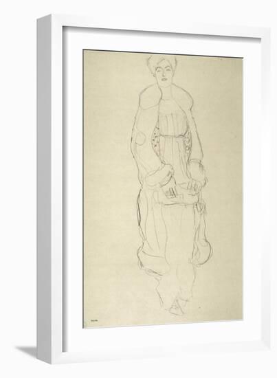 Standing Woman in Coat 2-Gustav Klimt-Framed Giclee Print