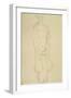 Standing Woman in Coat-Gustav Klimt-Framed Giclee Print