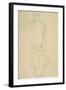 Standing Woman in Coat-Gustav Klimt-Framed Giclee Print