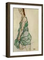 Standing Woman in Green Shirt, 1914-Egon Schiele-Framed Giclee Print