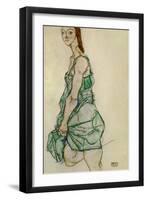 Standing Woman in Green Shirt, 1914-Egon Schiele-Framed Giclee Print