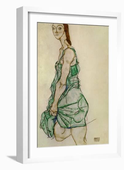 Standing Woman in Green Shirt, 1914-Egon Schiele-Framed Giclee Print