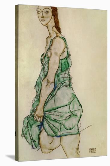 Standing Woman in Green Shirt, 1914-Egon Schiele-Stretched Canvas