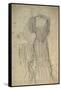 Standing Woman Leaning on a Chair-Gustav Klimt-Framed Stretched Canvas