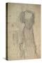 Standing Woman Leaning on a Chair-Gustav Klimt-Stretched Canvas