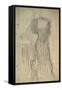 Standing Woman Leaning on a Chair-Gustav Klimt-Framed Stretched Canvas