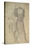 Standing Woman Leaning on a Chair-Gustav Klimt-Stretched Canvas