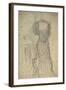 Standing Woman Leaning on a Chair-Gustav Klimt-Framed Giclee Print