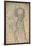 Standing Woman Leaning on a Chair-Gustav Klimt-Framed Giclee Print