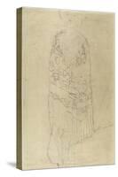 Standing Woman with Cape-Gustav Klimt-Stretched Canvas