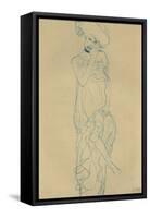 Standing Woman with Left Leg Raised-Gustav Klimt-Framed Stretched Canvas