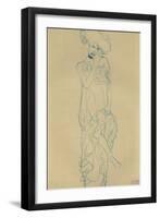 Standing Woman with Left Leg Raised-Gustav Klimt-Framed Giclee Print